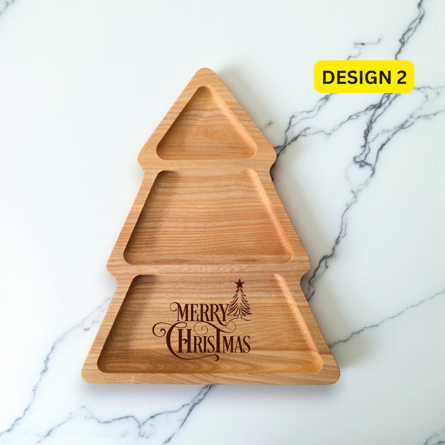 Personalised Santa Treats Plate, Christmas Tree Shaped Serving Tray: Christmas Gift