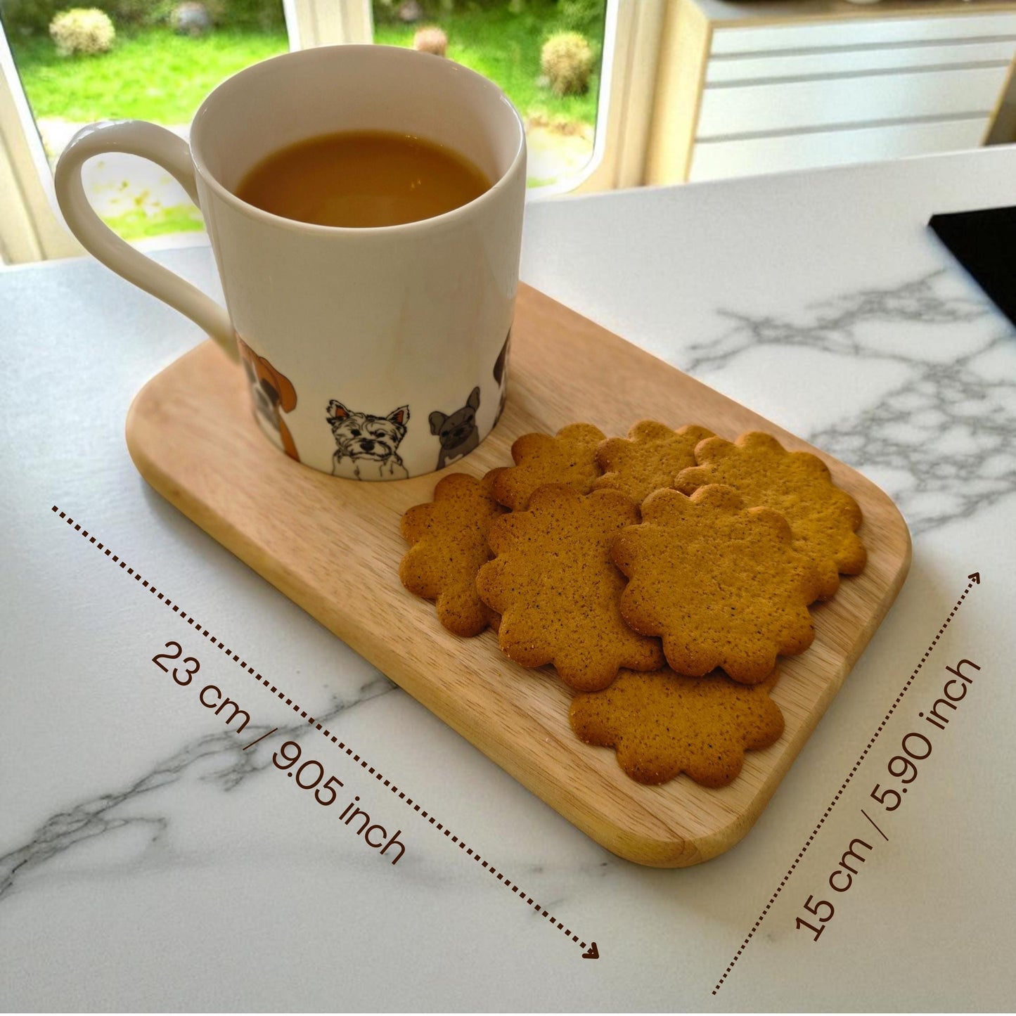 Personalised Wooden Tea and Biscuits Tray - Coffee and Cake Serving Board