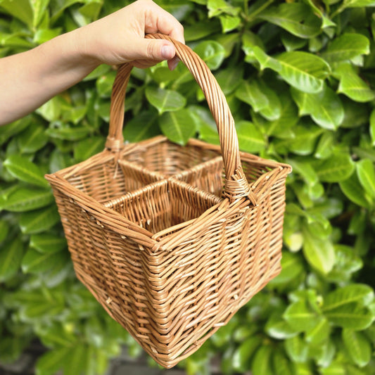 Wicker Wine Bottle Carrier Basket - Wine Holder for Anniversary, Wedding, New Home Gift