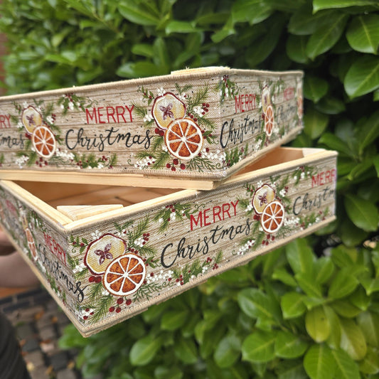 Christmas Gift Hamper, Empty Wine Box, Gift Box Basket