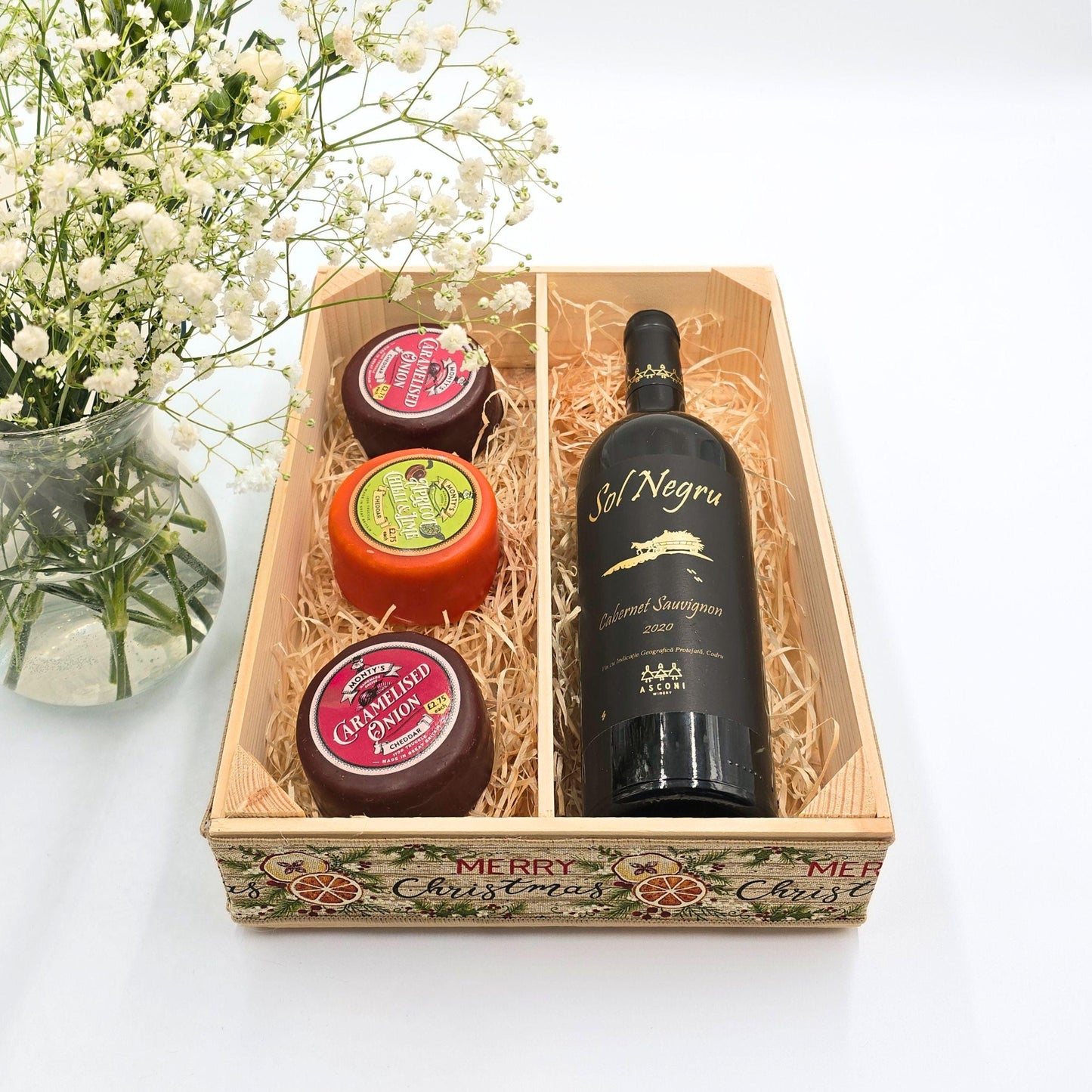 Christmas Gift Hamper, Empty Wine Box, Gift Box Basket