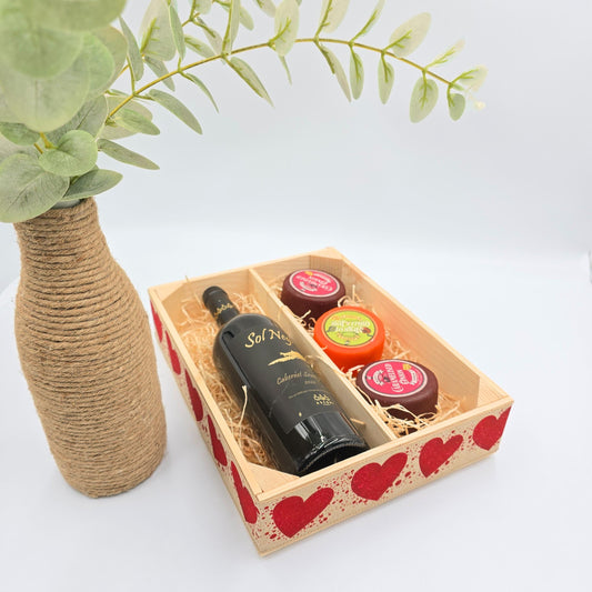 Empty Gift Hamper: Red Hearts Valentine's Day, Anniversary, Birthday