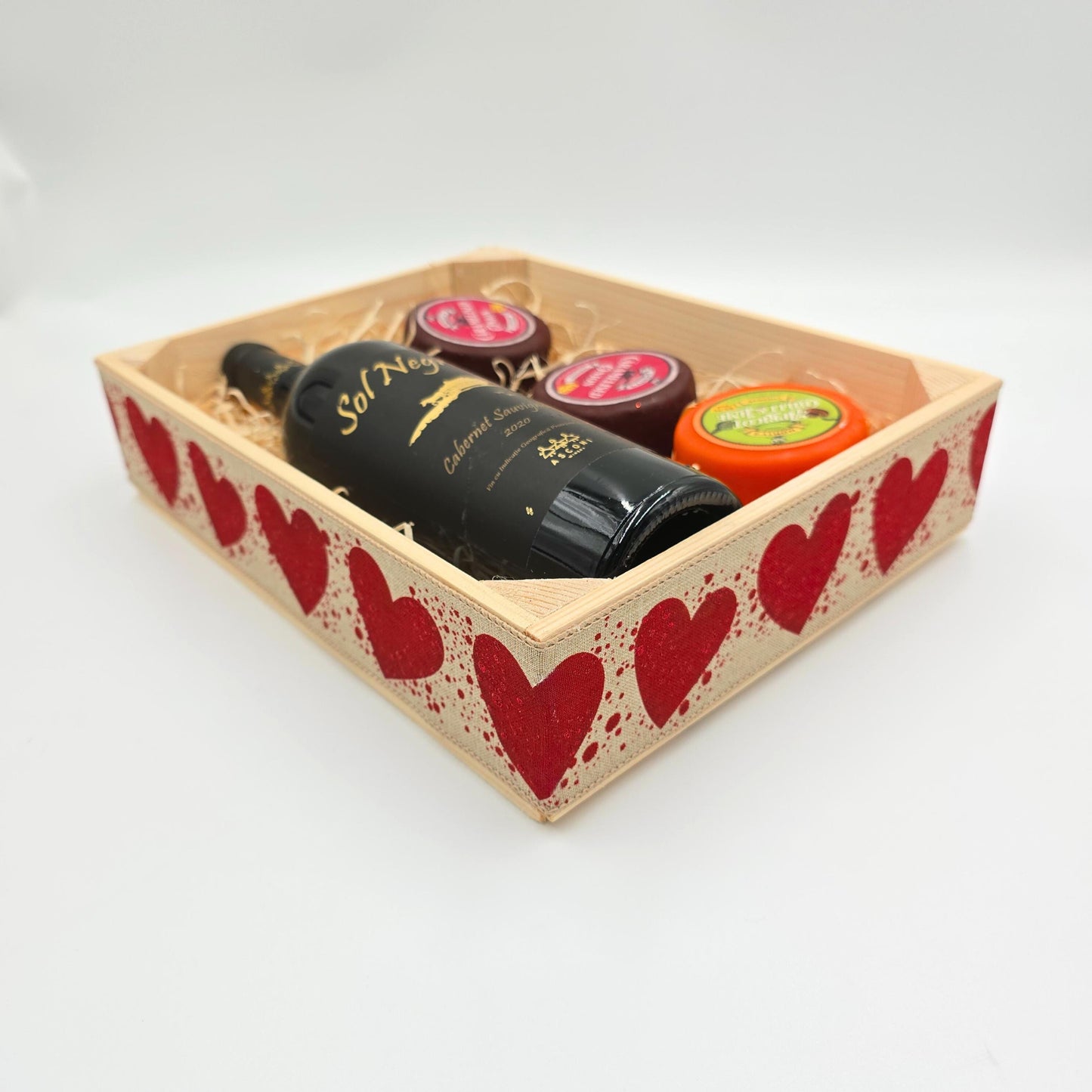 Empty Gift Hamper: Red Hearts Christmas, Anniversary, Birthday