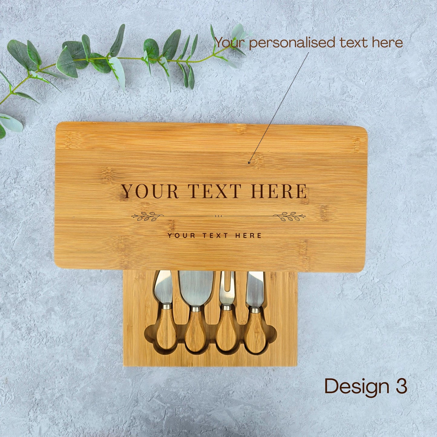 Large Personalised Cheese Board Set Wedding Gift