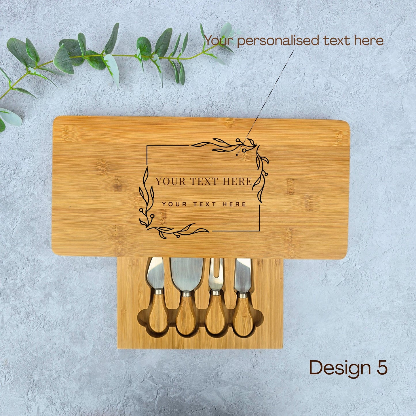 Large Personalised Cheese Board Set Wedding Gift