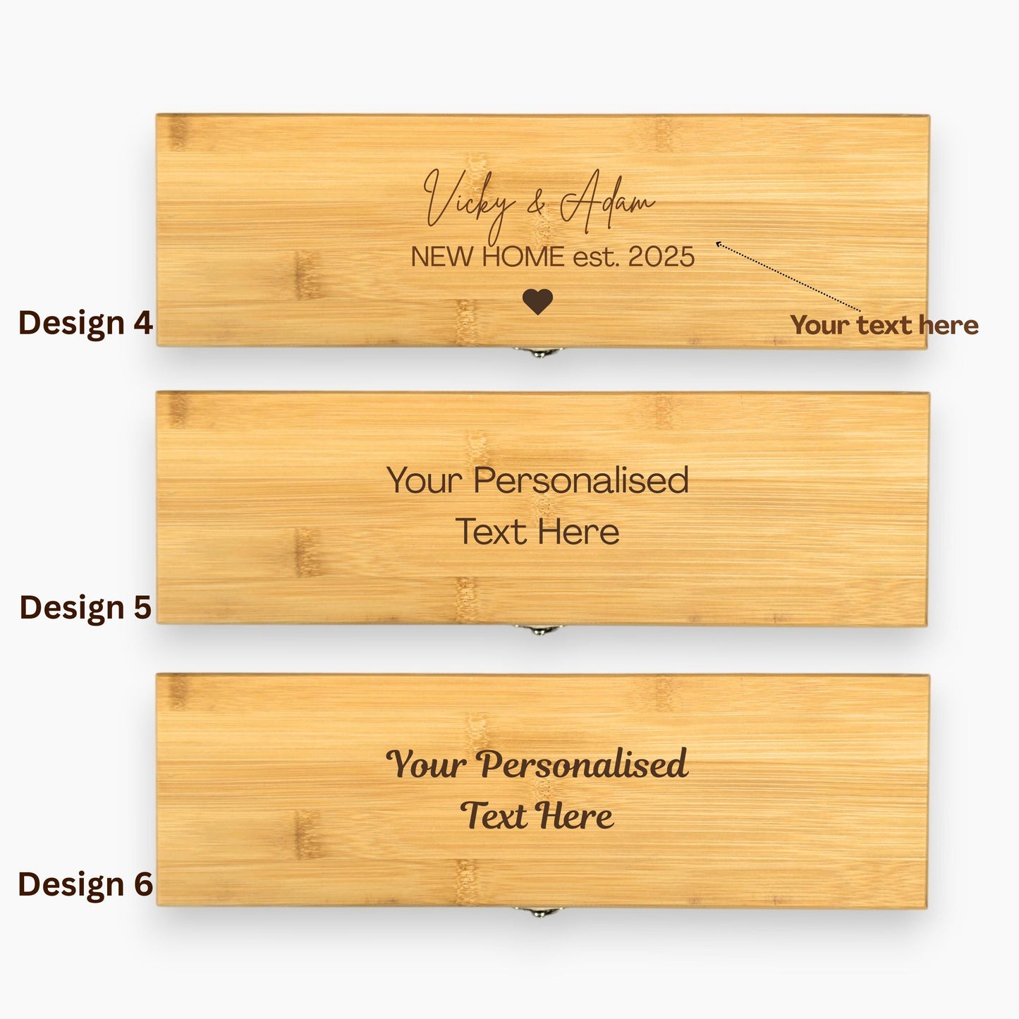 Personalised Engraved Bamboo Wine Gift Box Set - Wedding, Anniversary