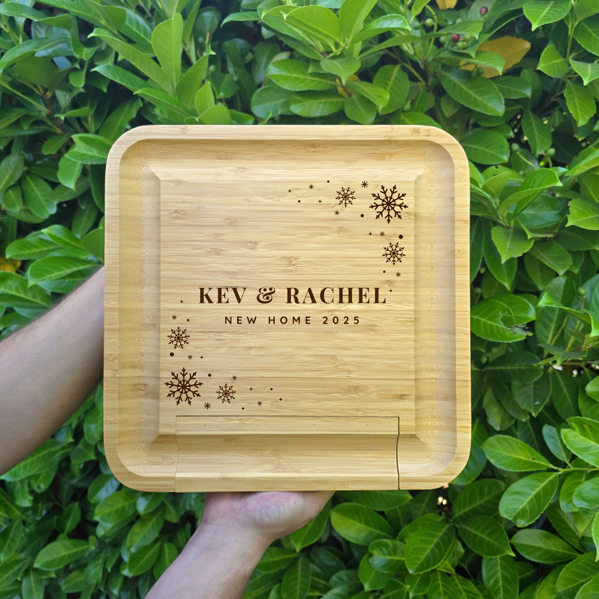 Personalised Large Square Cheeseboard Gift Set for Christmas