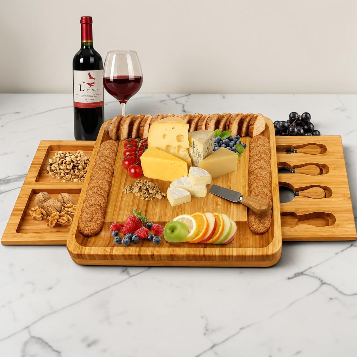 Extra-Large Personalised Cheeseboard Gift Set for Christmas
