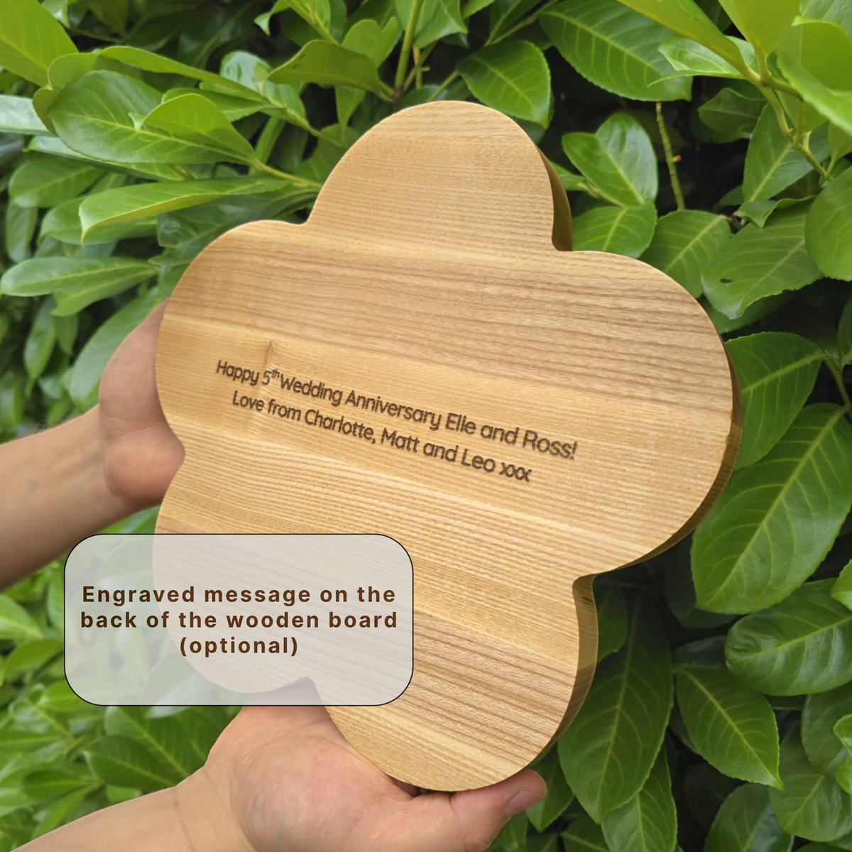 Personalised Flower-Shaped Divided Wooden Board