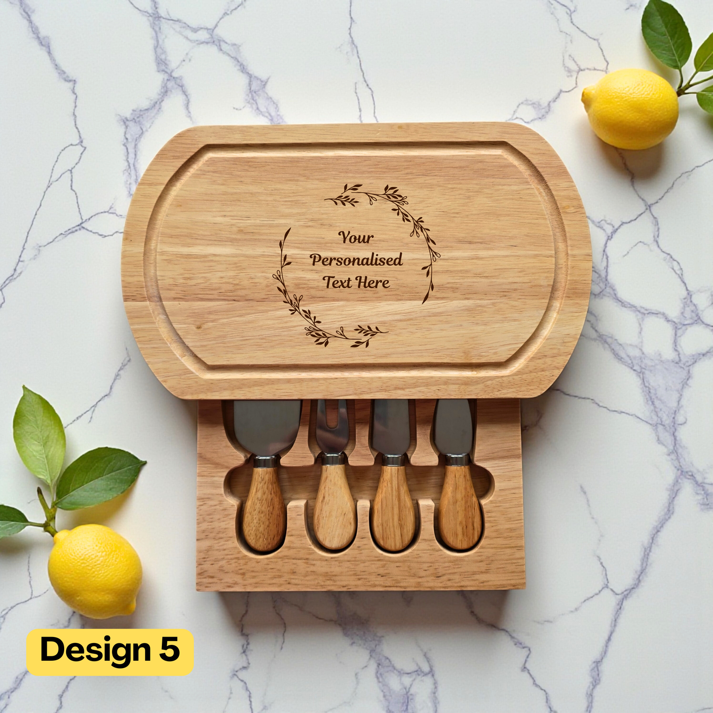 Personalised Oval Cheese Board Set Luxury Gift