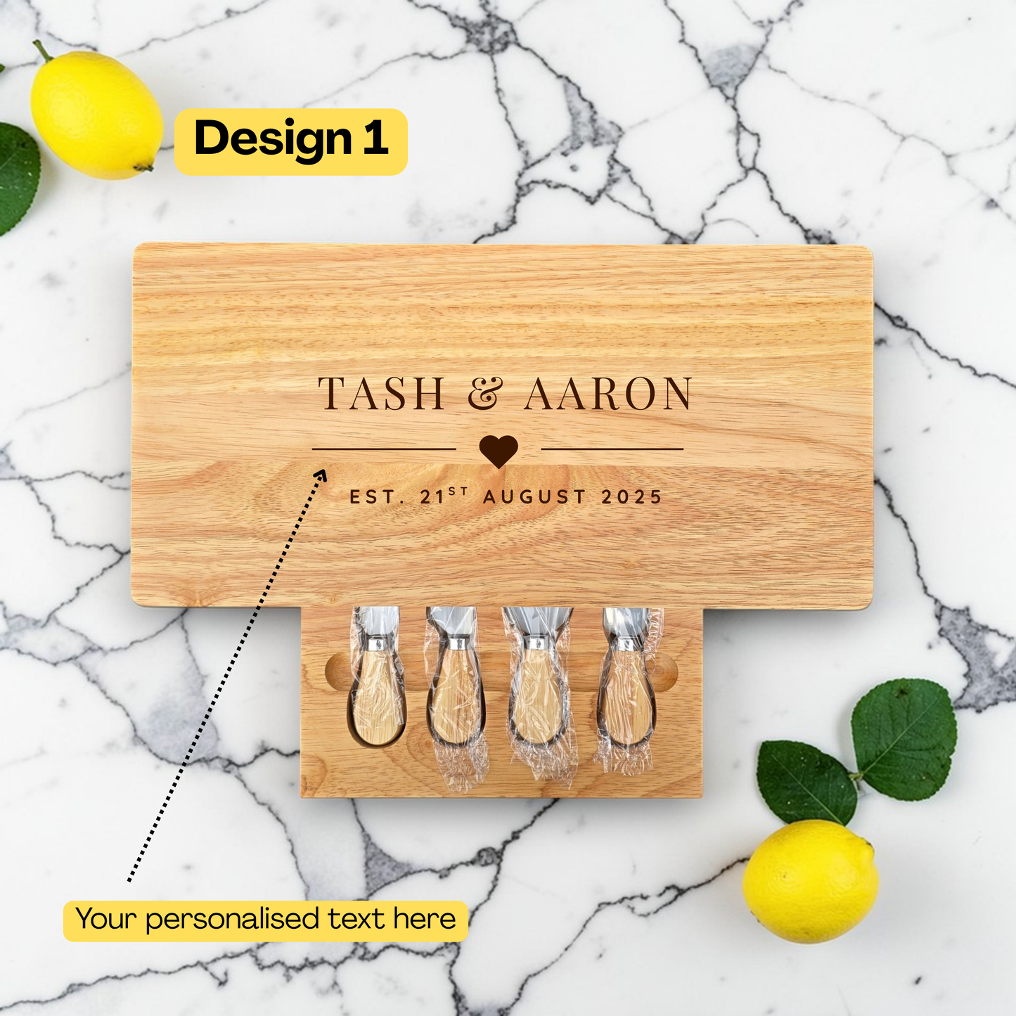 Personalised Cheese Board Set Wedding, Engagement Gift
