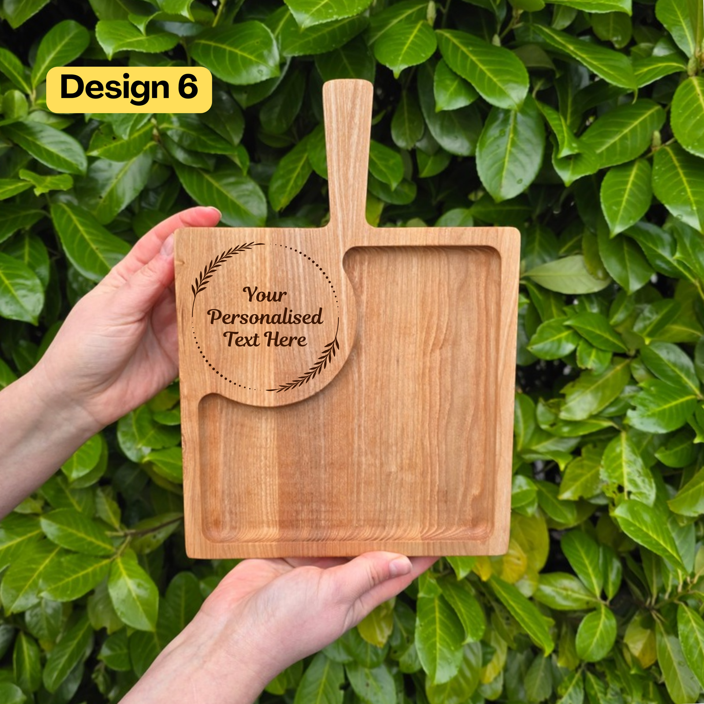Laser Engraved Personalised Wooden Coffee and Cake Serving Board