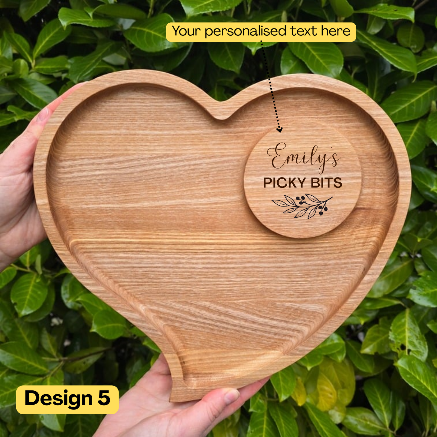 Personalised Heart Shaped Wooden Platter Ideal Wedding Gift