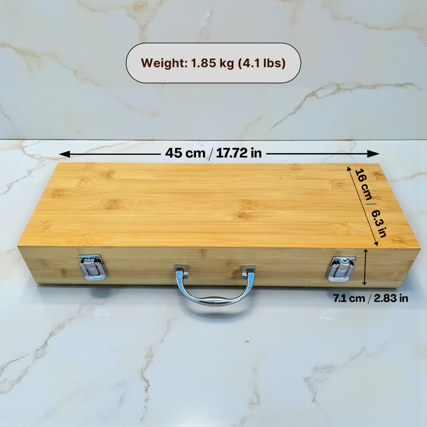 Personalised BBQ Tools Set in Bamboo Case: Grilling Gift Idea