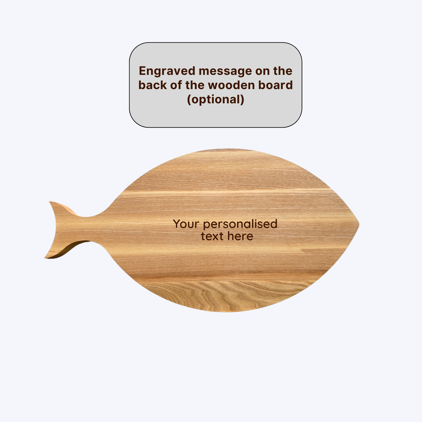 Personalised Fish-Shaped Platter Engraved Wooden Serving Board