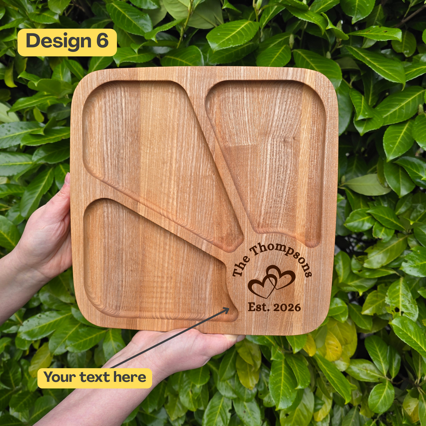 Personalised Sunrise Charcuterie Board Wooden Serving Platter