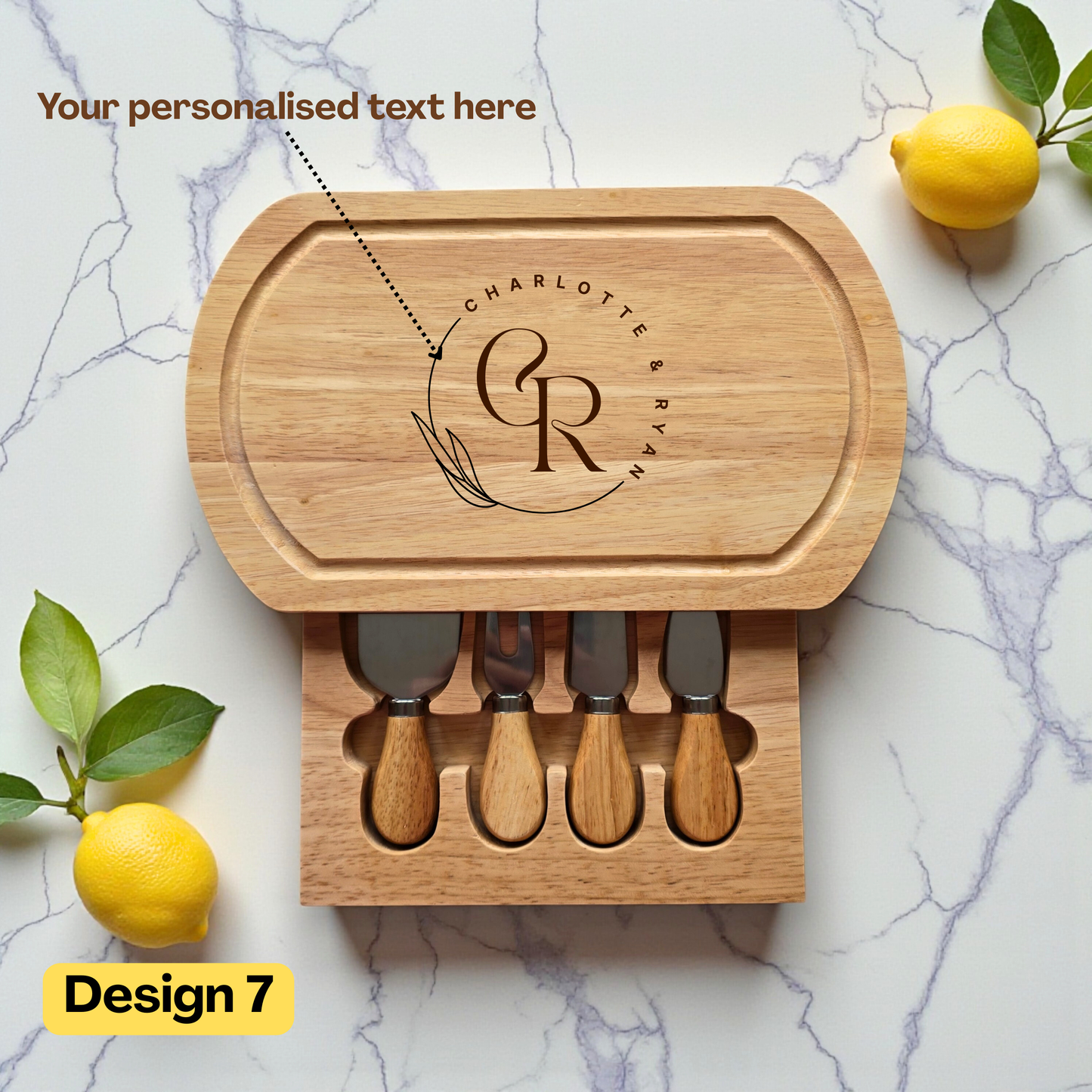 Personalised Oval Cheese Board Set Luxury Gift