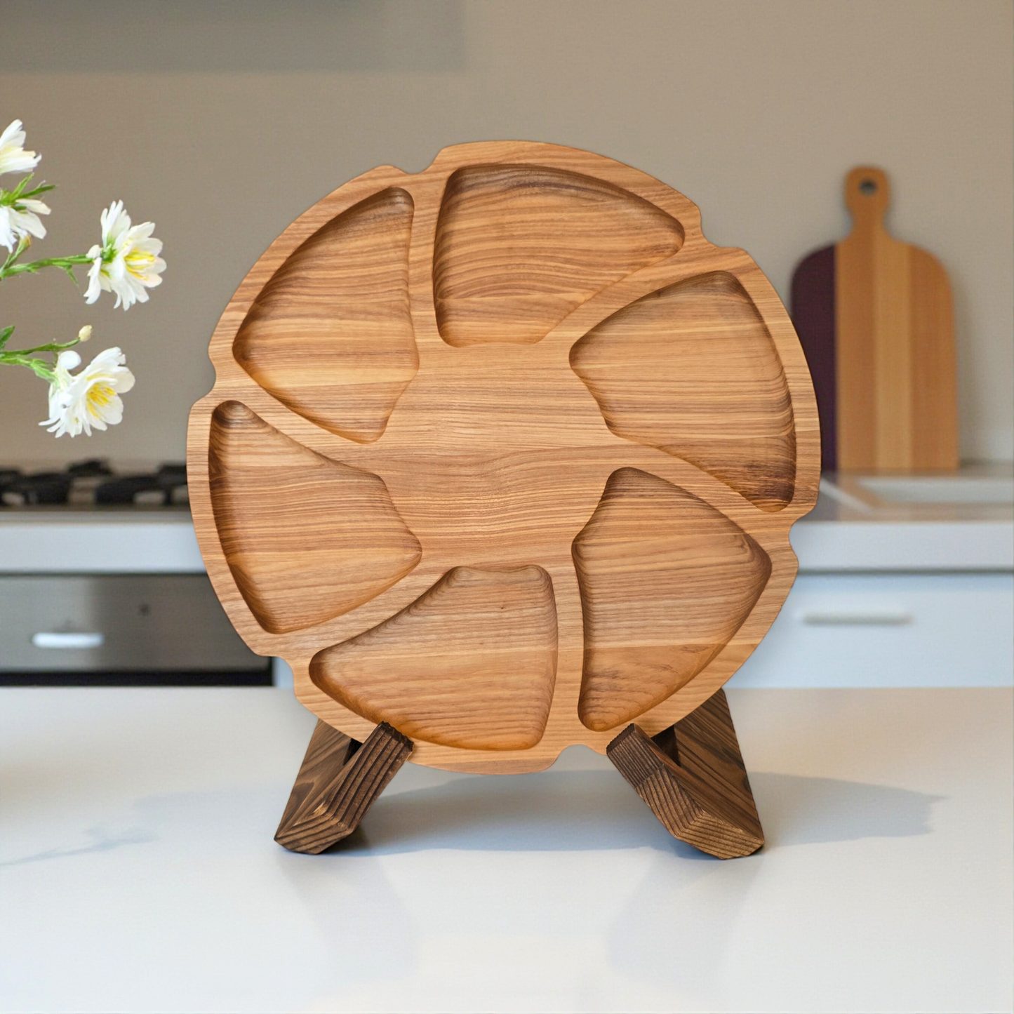 Personalised Flower Shaped Gift Wooden Platter