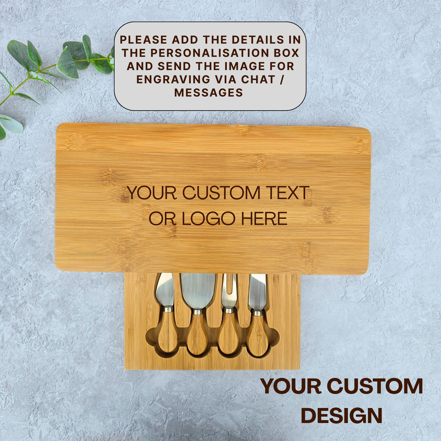 Large Personalised Cheese Board Set Wedding Gift