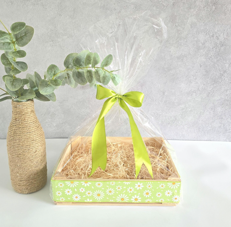 Empty Gift Basket Box Wooden Hamper Decorated for Gifts