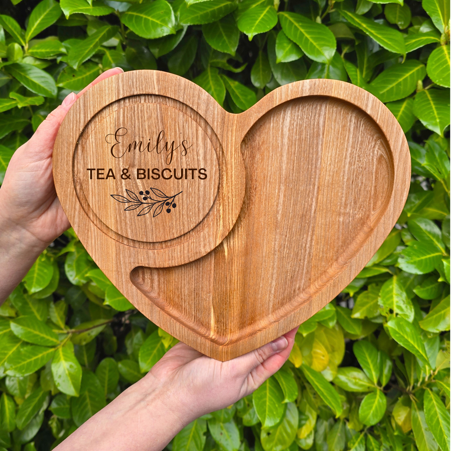 Personalised Heart Shaped Tea and Biscuits Tray