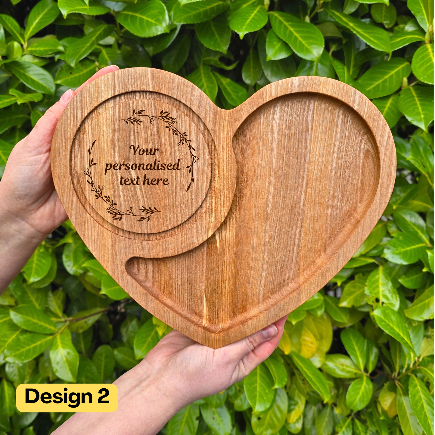 Personalised Heart Shaped Tea and Biscuits Tray