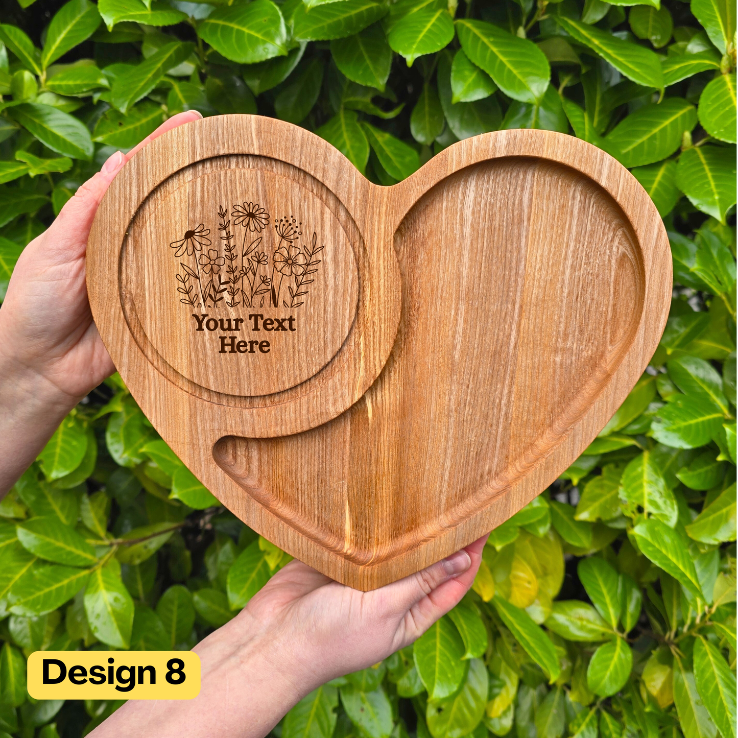 Personalised Heart Shaped Tea and Biscuits Tray