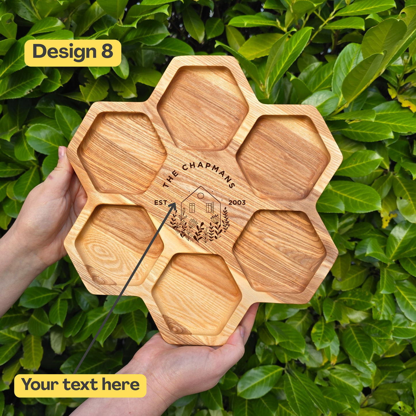 Personalised Honeycomb Wooden Serving Board Off My Tits On Picky Bits