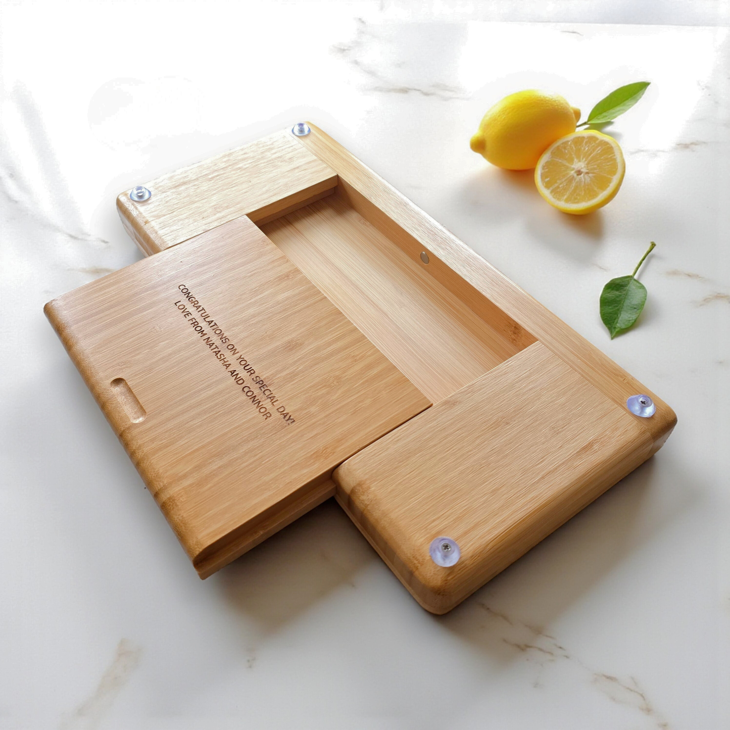Large Rectangular Personalised Cheese Board Set with Knives - Ideal Gift for Christmas