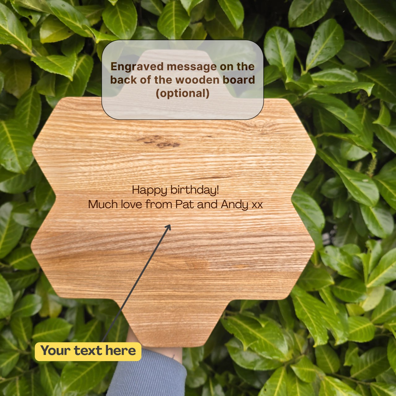 Personalised Honeycomb Wooden Serving Board Wedding Gift